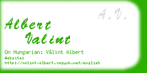 albert valint business card